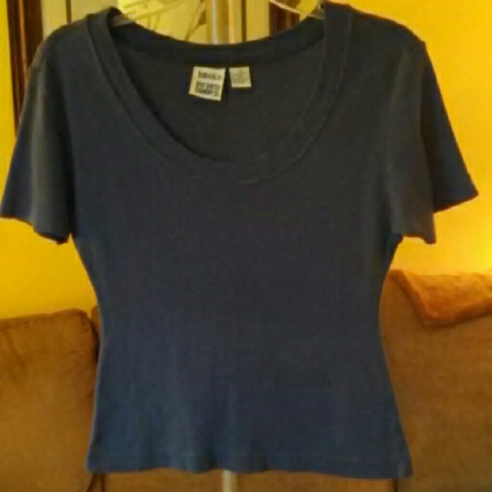 Vintage 1990s Blue Scoop Neck Top